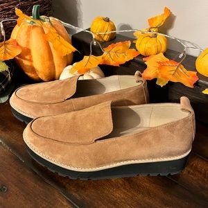 Eileen Fisher Ells Platform Suede Loafers Size 8